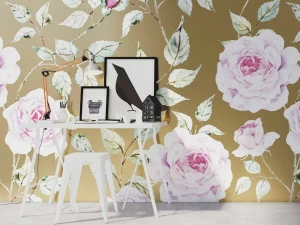 YO2 Металлические флизелиновые обои с цветочными мотивами Botanic reflections