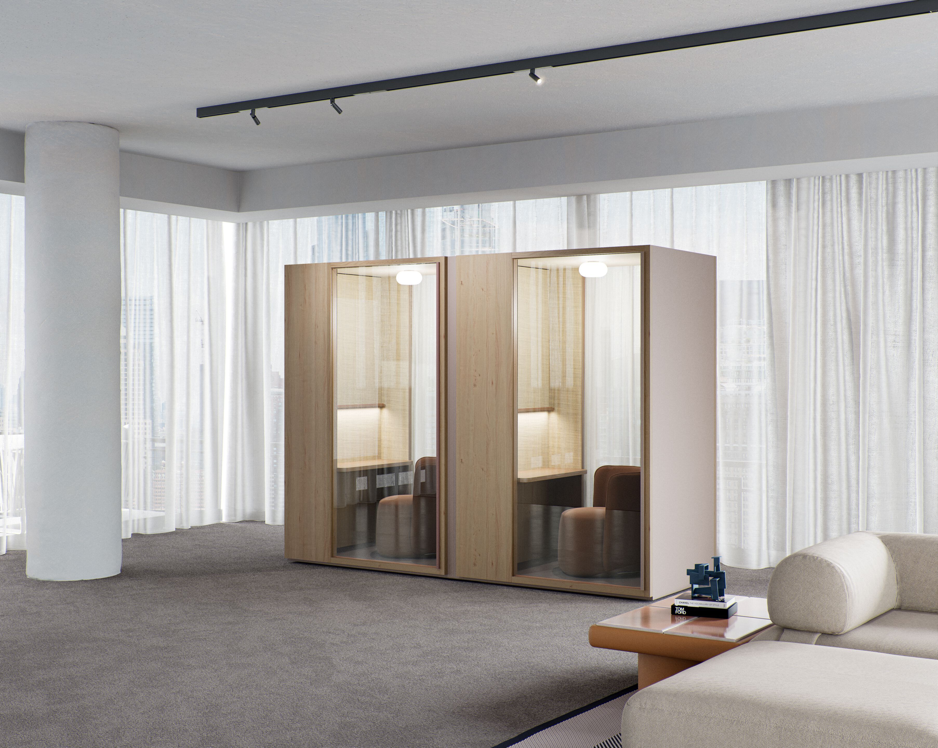 Одноместная акустическая офисная кабина со встроенным освещением Kettal Kall ARCH-00129543 - Вид №2