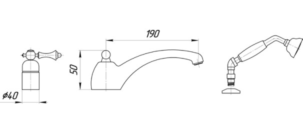 Смеситель MIGLIORE Bomond ML.BMD-9755.BR для ванны/душа - бронза  - Вид №1