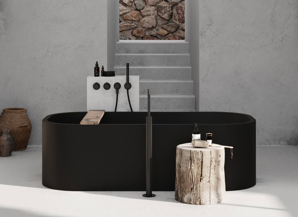 Овальная ванна в центре комнаты в твердой поверхности COCOON Piet Boon ARCH-00144532 - Вид №3