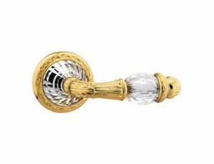 0R6241.000.01 Набор дверных ручек на розах с кристаллами сваровски эксклюзив Золото 24К