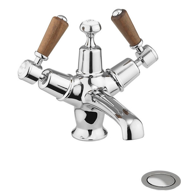 Смеситель для раковины на 1 отверстие с кнопкой Click-Clack [KE6 WAL]  Burlington T12-QT, W11, T4 WAL  - Вид №1