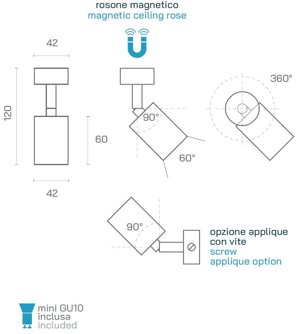 Алюминиевый круглый поворотный прожектор с магнитной розеткой Amarcords Tobe ARCH-00048463 - Вид №15