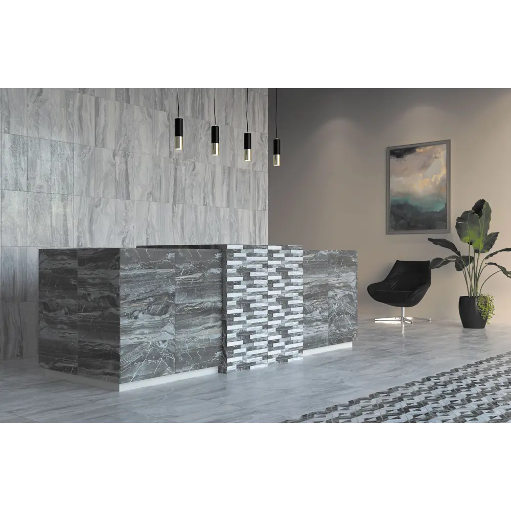 Керамогранит Vitra Bergamo 3D 30x60 см 1.08 м² цвет серый 82330387 STLM-2030374 - Вид №2
