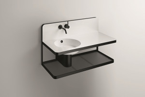 5261000000 Умывальник с тумбой, wp.s19l.1, белая, proshield, порошковая краска, матовый черный Alape серия S19 (Steel19)