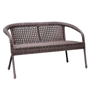 91628547 Диван садовый Aiko Deco 130 см х 75 см х 80 см искусственный ротанг коричневый STLM-0950253