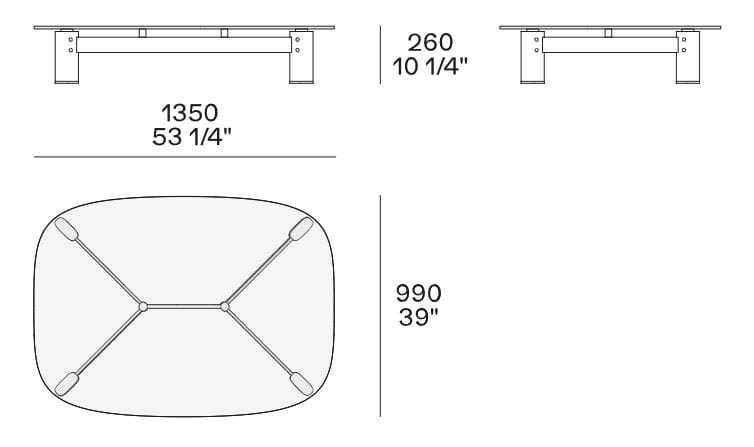 Прямоугольный стеклянный журнальный столик Poliform Ketch ARCH-00109523 - Вид №2