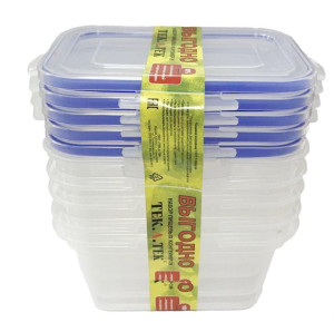 SE-H14-05 Набор пищевых контейнеров прямоугольный ECONOM SE H14-05 из 5 шт. по 500 мл. Цветочная коллекция