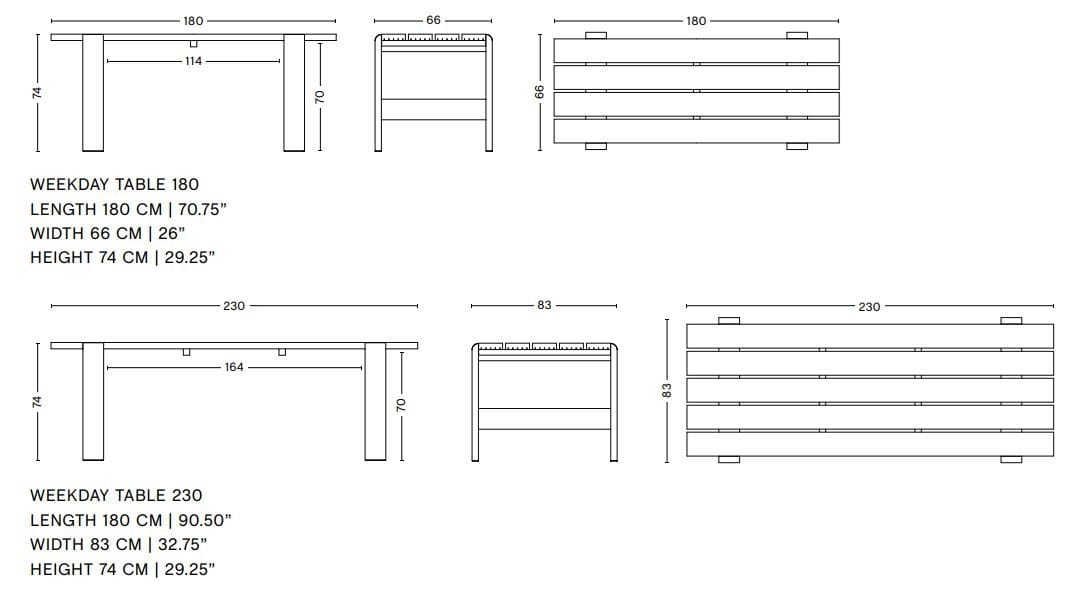 Прямоугольный Сосновый садовый стол Hay Weekday ARCH-00134622 - Вид №13
