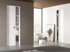 Заподлицо стены скрытые раздвижные двери