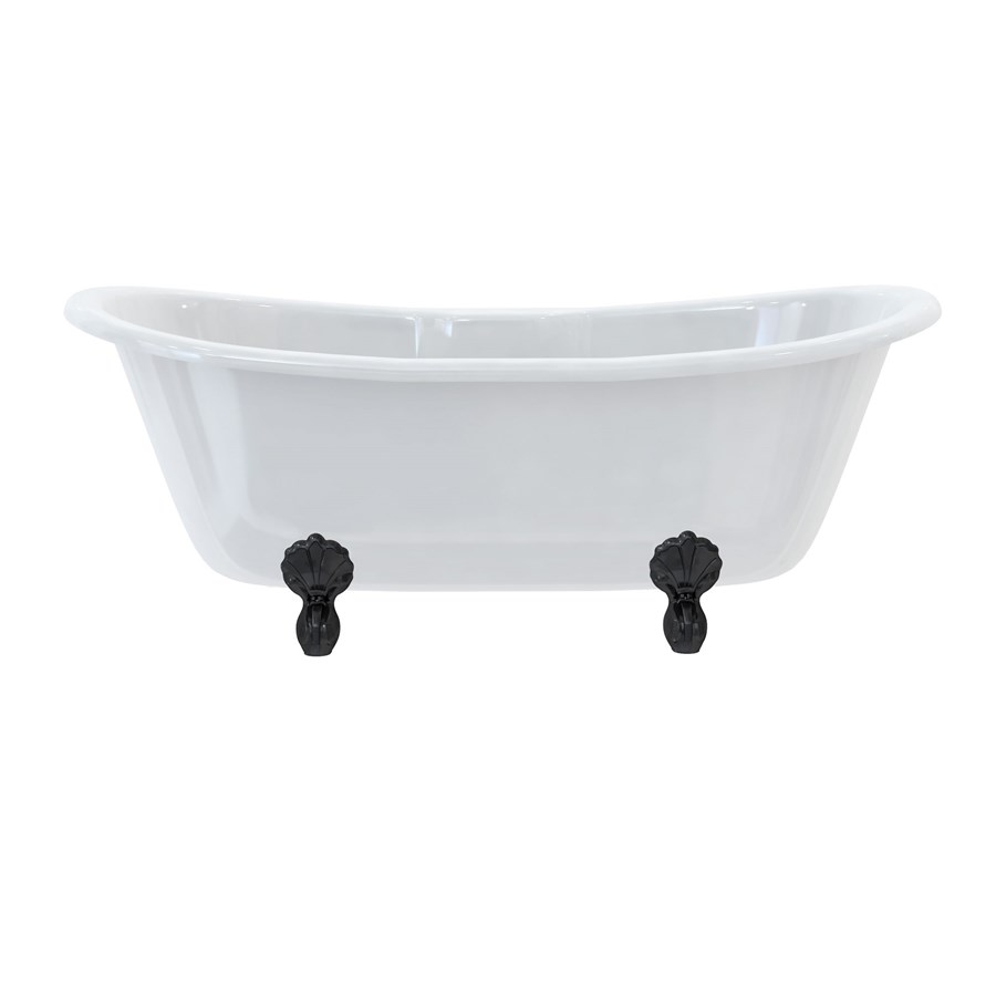 Burlington Двухсторонняя ванна Bateau с роскошными ножками с ножками Luxury Arc в черном цвете L2B T10F  - Вид №3