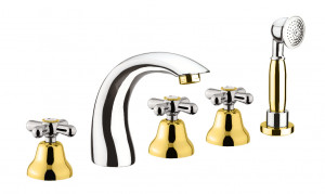 AM730401017 Смеситель на борт ванны , хром-золото Webert Armony