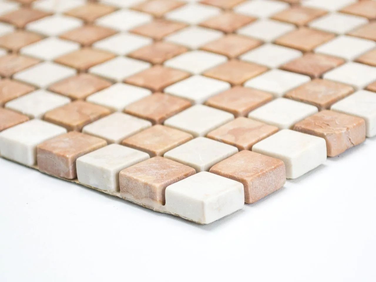 Мраморная мозаика Botticino и Rosso Verona Mosaix ARCH-00050688