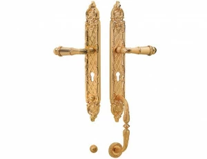 0J1606.85Y.30 Комплект входной двери с замочной скважиной европрофиль 85мм Античная латунь