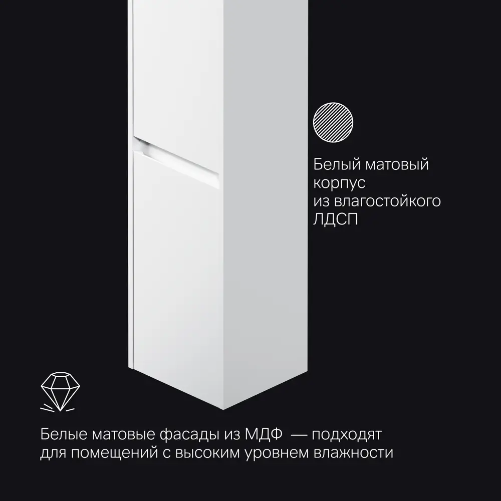 Шкаф-пенал AM.PM Flash для ванной - элегантное хранение в белом цвете 89394623 STLM-1563688 - Вид №2