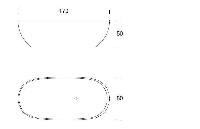 Овальная ванна в Korakril™ Ice White Rexa HOLE ARCH-00137844 - Вид №4