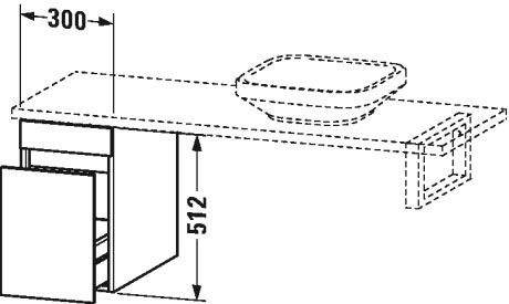 DS533004343 DuraStyle Шкафчик для консоли Базальт матовый, декор Duravit - Вид №1