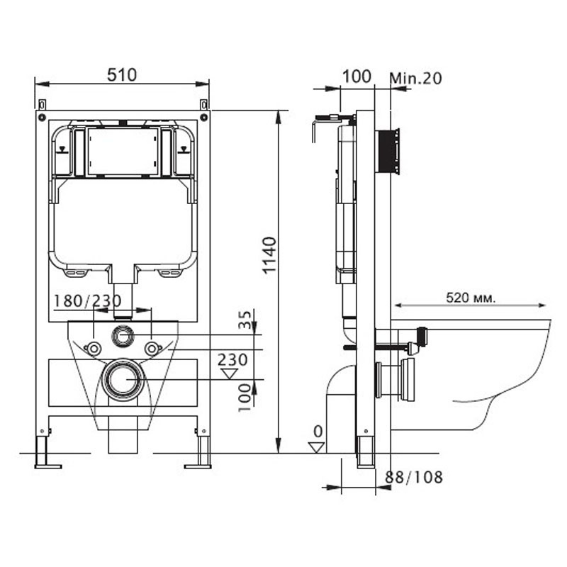 INS-0000004 Монтажная рама Акватек Slim Santreyd - Вид №1