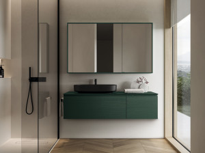 Подвесной туалетный столик с зеркалом