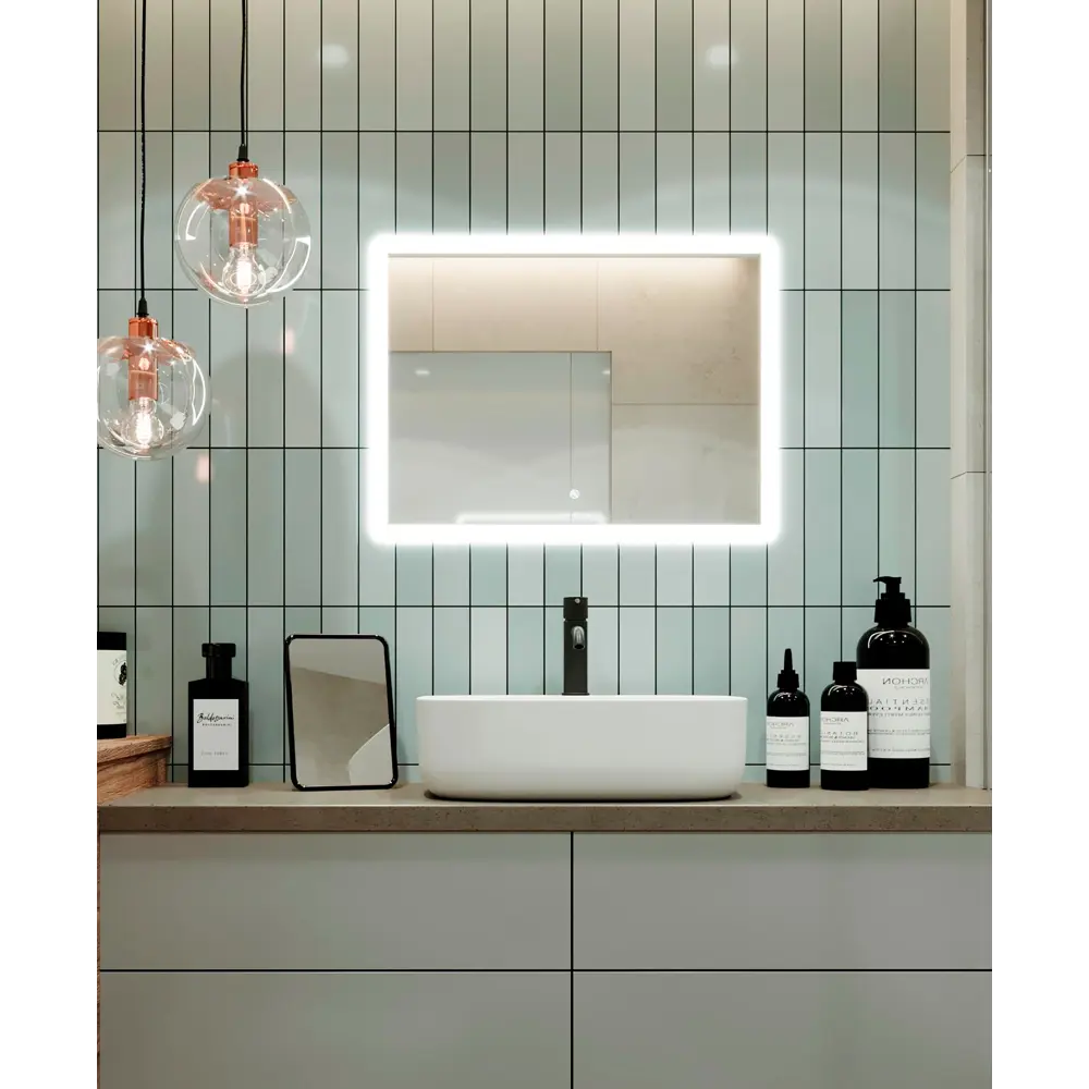 Зеркало для ванной Omega Glass Тип 1 SD34 с подсветкой 60x80 см прямоугольное STLM-2059538