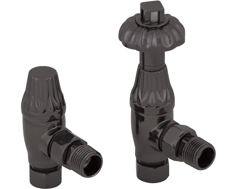 HAN003 Впускной термостатический клапан радиатора Crocus Wheel 15 мм (черный никель) Сarronheating  - Вид №1