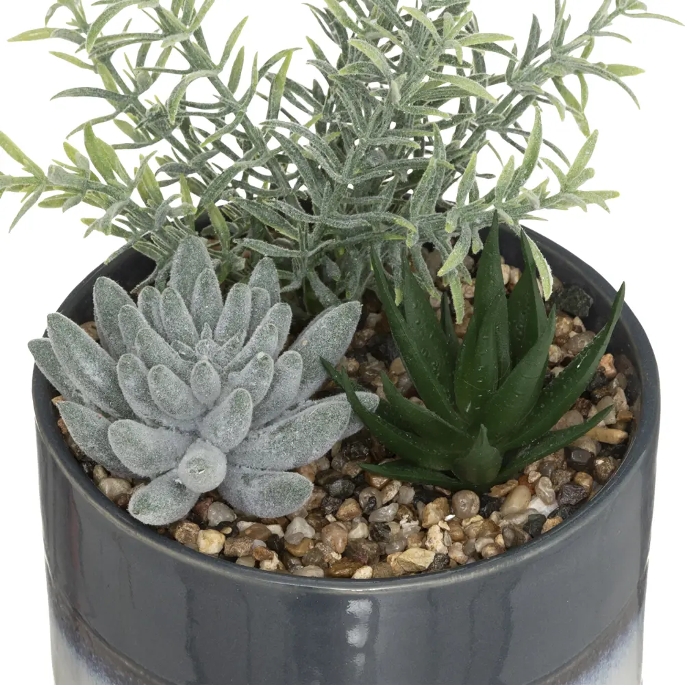 Искусственное растение в горшке суккулент 16х15 см зелено-серебристый полиэтилен 86483428 STLM-2003040 Atmosphera  - Вид №3