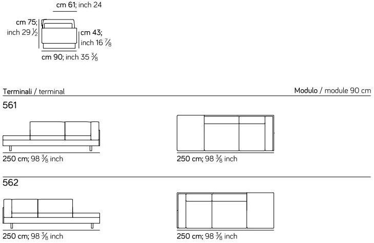 AMURA 4-х местный тканевый диван Tau Am006.031+032 - Вид №11