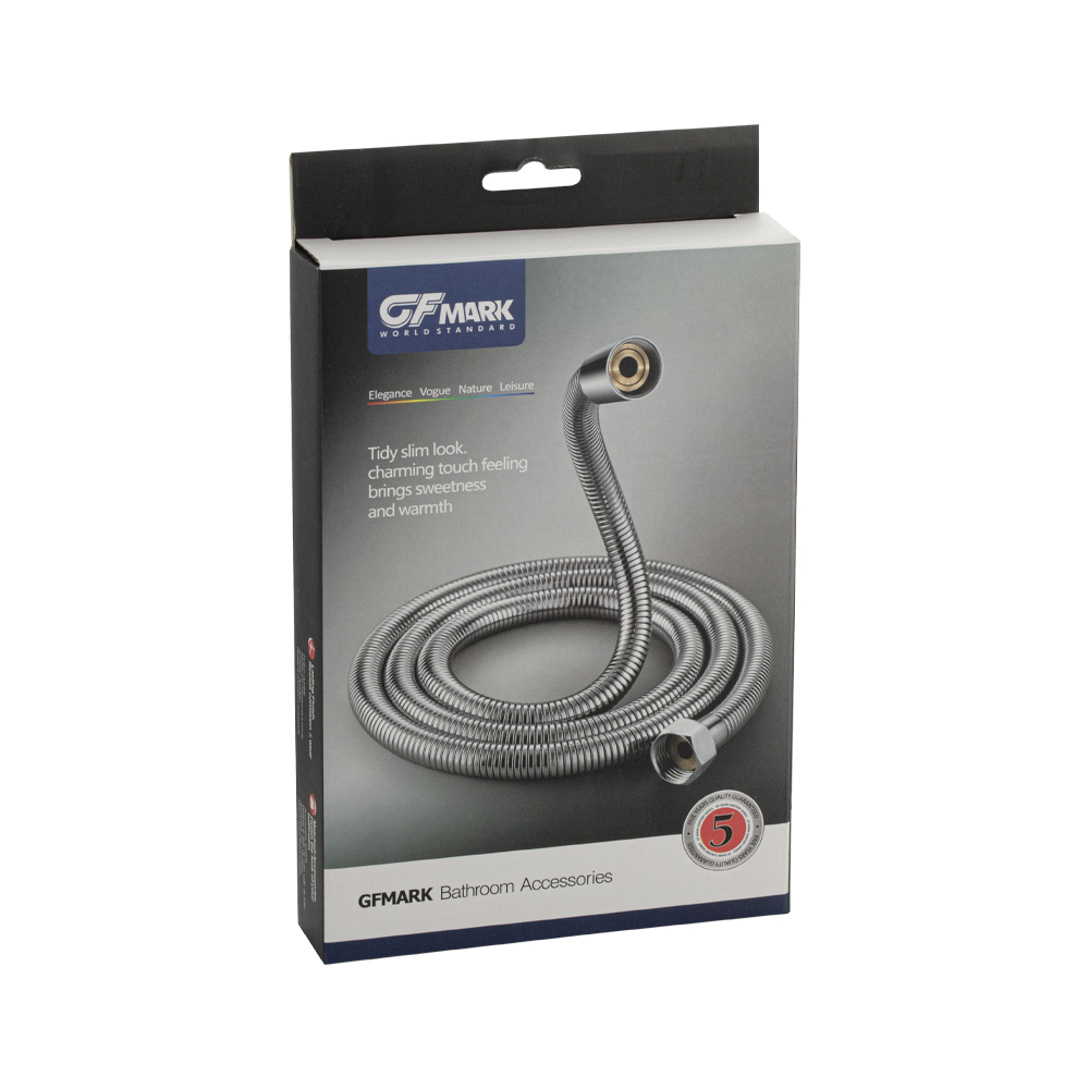 GFmark - Шланг для душа и биде 1/2, 120 см. хромированный, код: 3781  - Вид №1