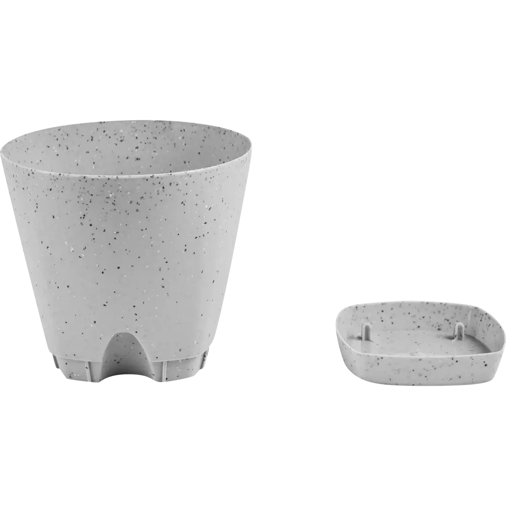 Горшок цветочный Ingreen Stone ø14 h13 см v1.35 л пластик серый 87209989 STLM-2176373 - Вид №1