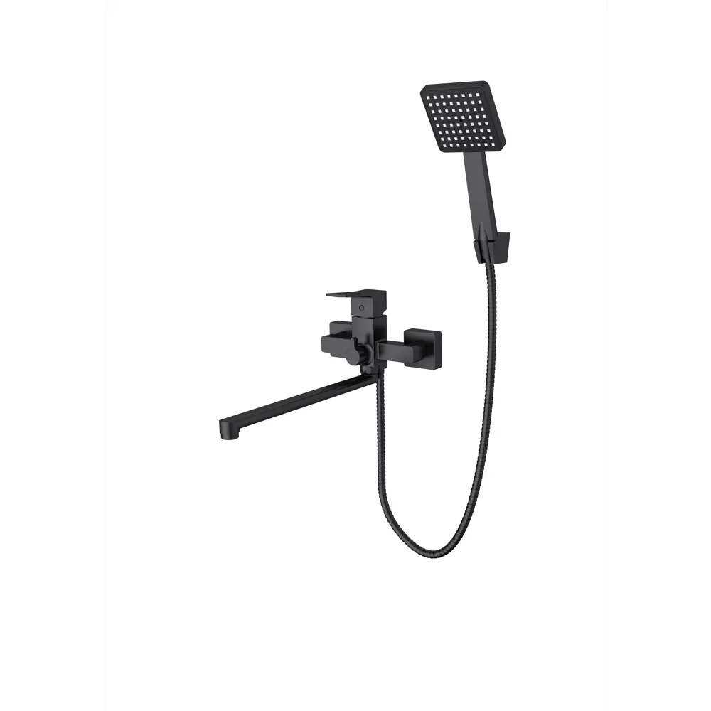 89398606 Смеситель для ванны Iddis BREBL00i10 однорычажный с лейкой и шлангом цвет черный STLM-1569411