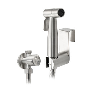 GFmark - Набор биде гигиенический из нержавеющей стали, матовый, (шаровый кран + лейка + шланг), код: 2061