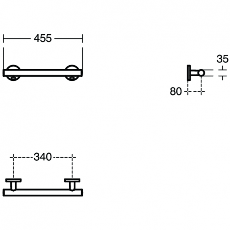 S0831AA Поручень опорный прямой 45 см Ideal Standard CONTOUR - Вид №1