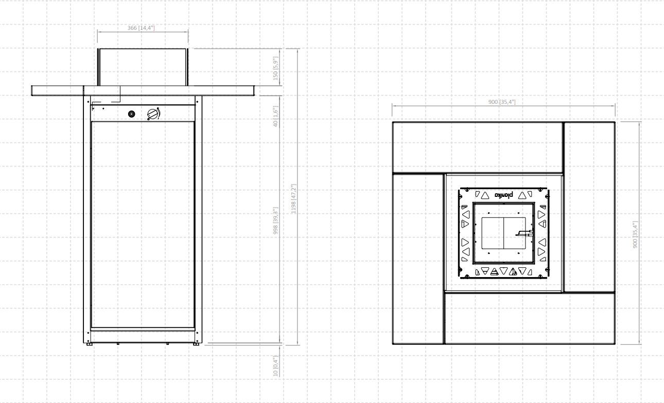 Открытый газовый камин Planika SQUARE TABLE HIGH ARCH-00098062 - Вид №10