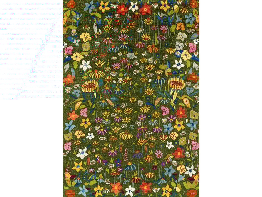 Шерстяной прямоугольный цветочный ковер Zollanvari Garden of Eden-Designer ARCH-00153234