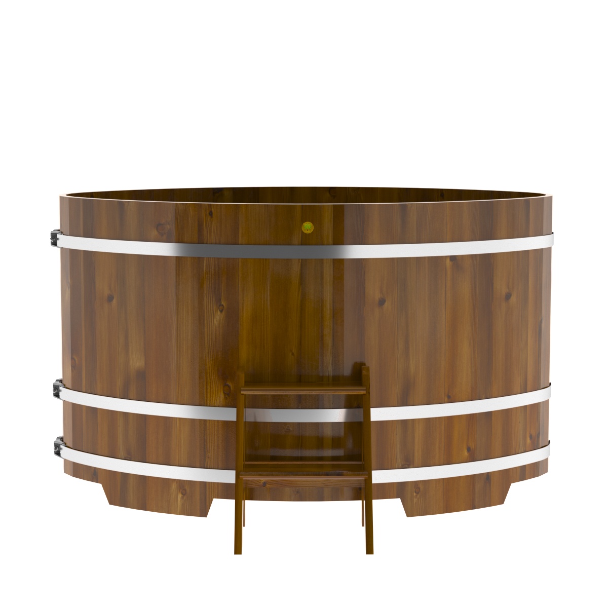 2297 Купель овальная из лиственницы Рустик 1,15х1,83х1,1 морёная Alyarus  - Вид №4