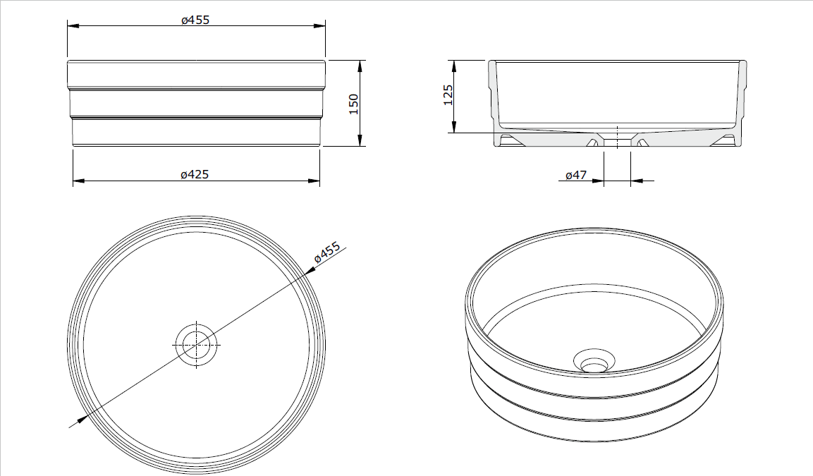 109390004 Накладная раковина на столешницу  круглая Sanindusa  - Вид №1