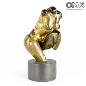 3527 ORIGINALMURANOGLASS Скульптура Золотая Женщина - Пино Синьоретто - муранское стекло OMG 11 см