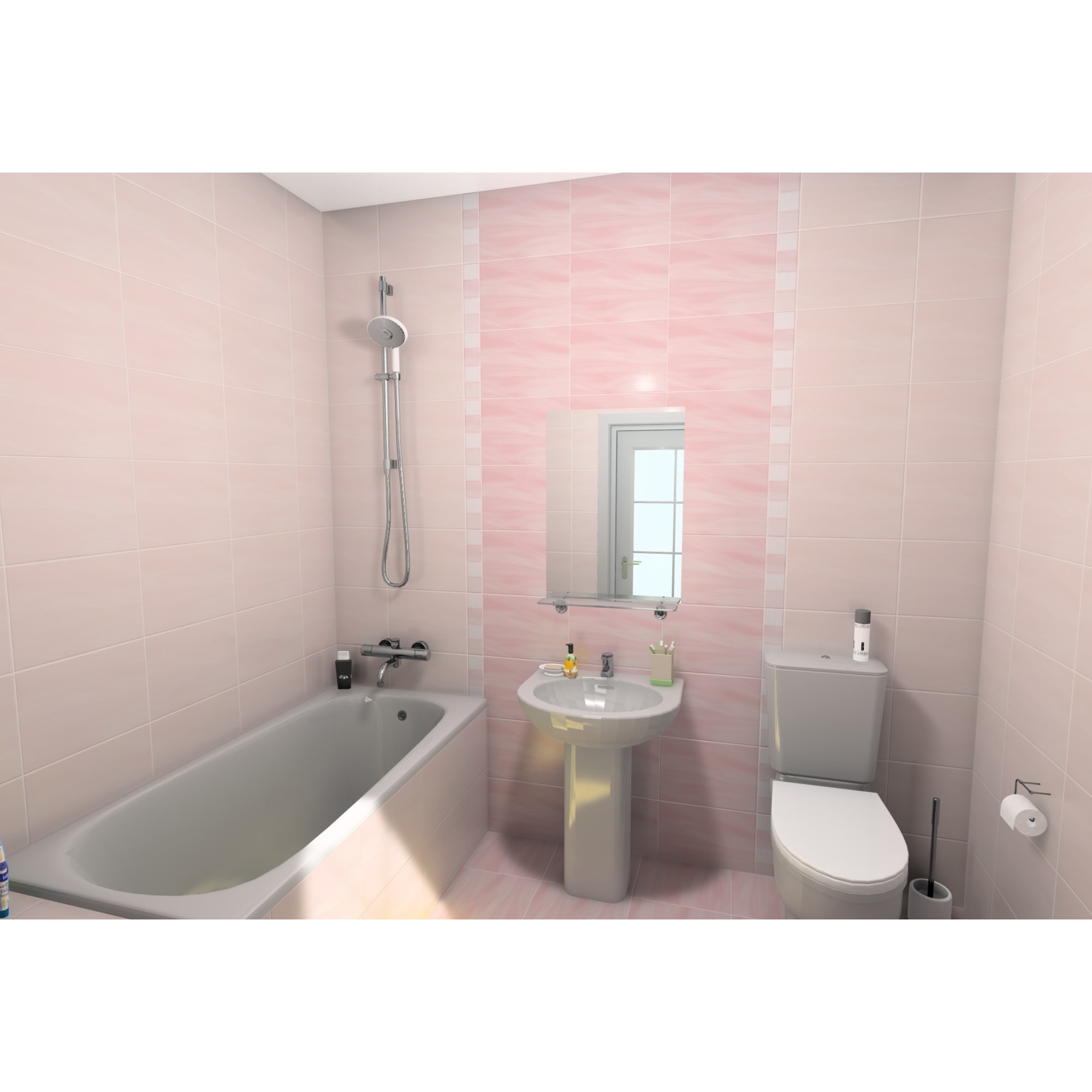 17101051 Бордюр « В» 25х6.5 см цвет розовый Агата Santreyd  - Вид №4