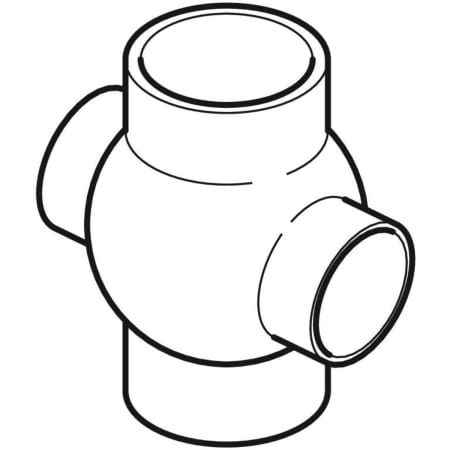 GEBERIT 367.280.16.1 Крестовина шаровая Geberit PE 88,5°, соединения 180° смещенные  - Вид №1