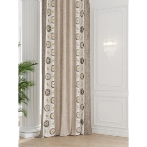 91712796 Штора на шторной ленте Comfy Way Линмиарс 150x250 см цвет бежевый STLM-1070733
