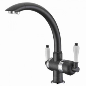 Zorg ZR 327 YF хром чёрный металл Смеситель для кухни Zorg 315х215