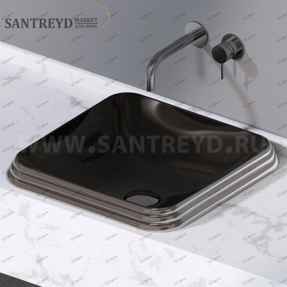 L609253 Накладная раковина под столешницу  квадратная A. e T. Italia GLASS AeT ITALIA