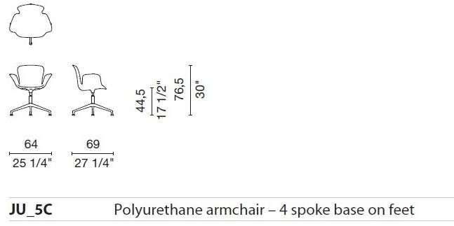 Cappellini Офисное кресло на колесиках Juli sun-id-1482142 - Вид №2