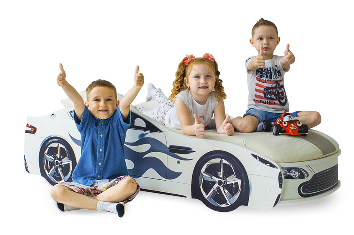 Детская кровать-машина "Бондмобиль" белая БЕЛЬМАРКО  326765 Белый Santreyd  - Вид №3