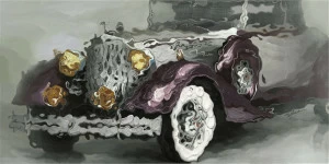 Картина на холсте 70х140 см "Автомобиль" EVENHOME КАРТИНЫ МАСЛОМ 129774 Серый