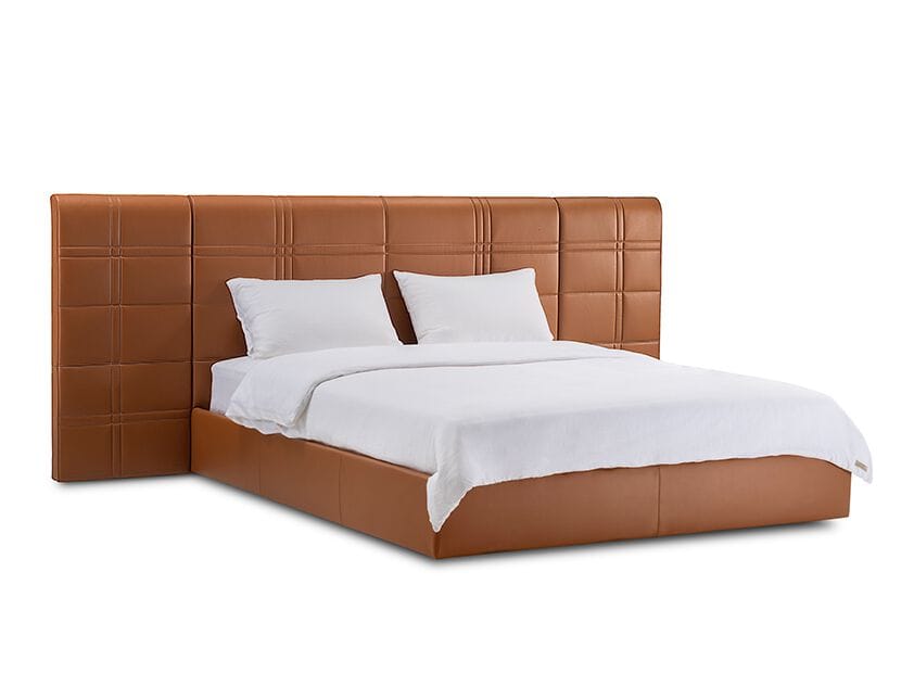 Кожаная двуспальная кровать с мягким изголовьем HC28 maison High Line ARCH-00074048