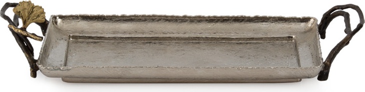 10645168 Michael Aram Поднос с ручками Michael Aram Бабочки гинкго 32x16см, сталь нержавеющая Сталь нержавеющая 