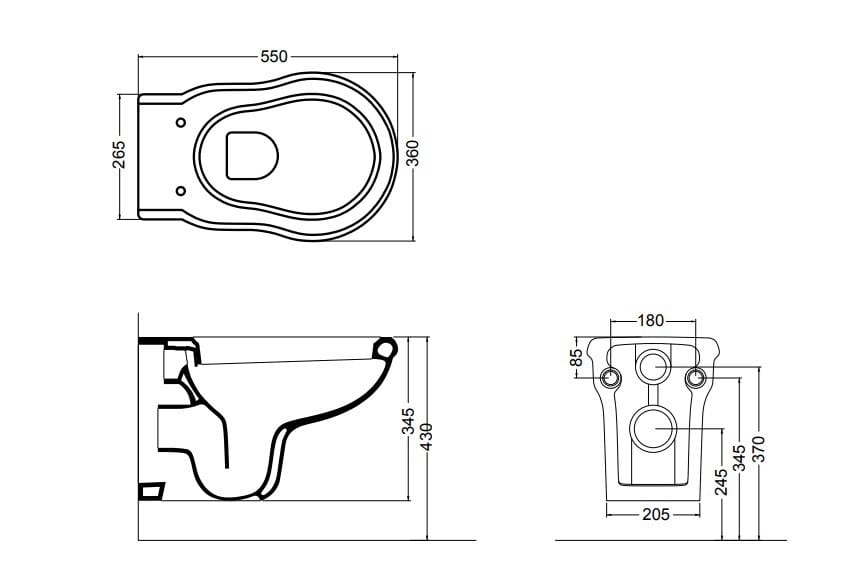 Керамический подвесной туалет Axa округ ARCH-00080758 - Вид №5