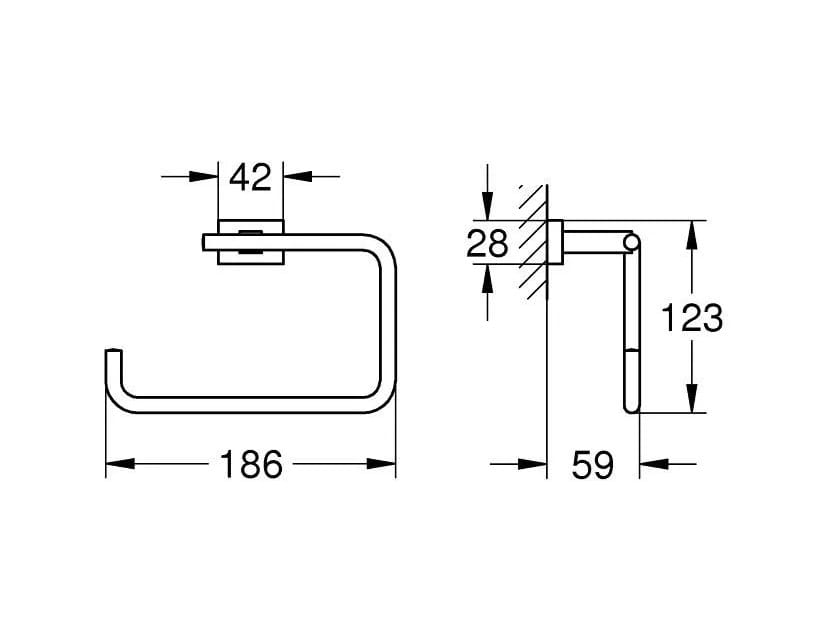 Держатель для полотенец с металлическим кольцом Grohe Essentials Cube ARCH-00113159 - Вид №3