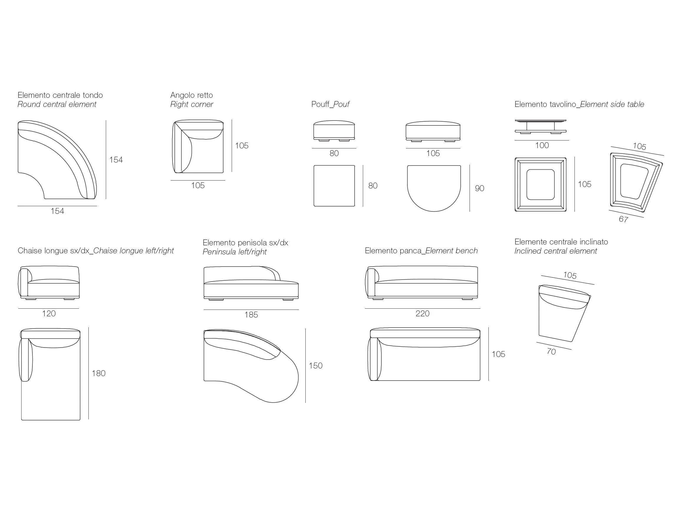 5-местный изогнутый тканевый диван CTS SALOTTI Багутта ARCH-00139920 - Вид №6